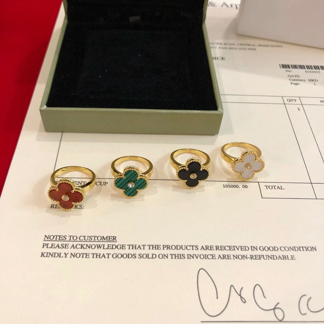 18K Celestial Vintage Alhambra Pearl Ring