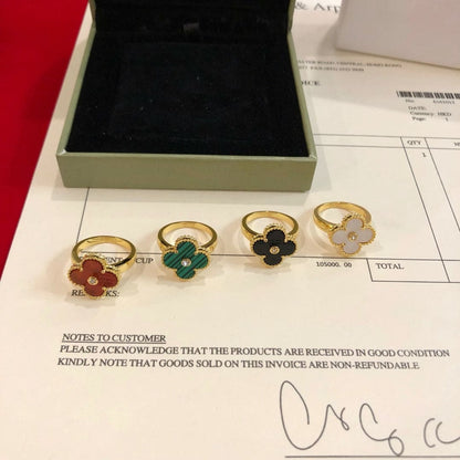 18K Celestial Vintage Alhambra Pearl Ring