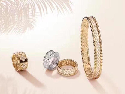 18K Celestial Perl̩e Diamonds 3 Row Ring