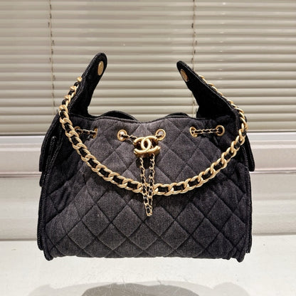25 Small Washed Denim Handbags Black 26cm AS5293 B20520 U0725 25 New Collection Bag
