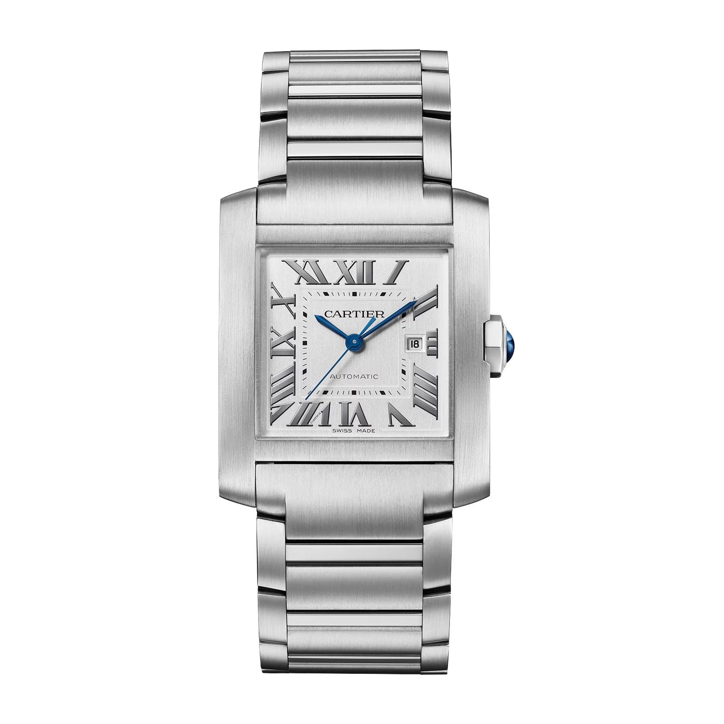 Unworn wrist watch Tank Francaise de wrist watch, Medium Stainless Steel, 32mm x 27mm, Ref# WSTA0074, box and papers watch