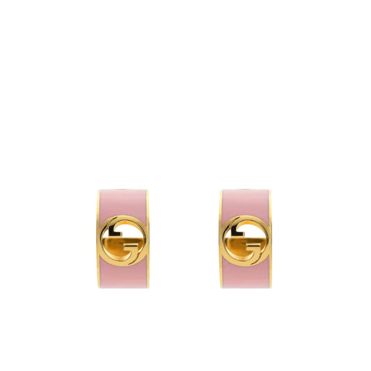 Blondie Enamel Hoop Earrings Pink 796764 J1630 8075 Blondie Bag