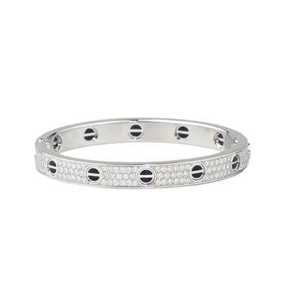18K Celestial Love Diamond-Paved Ceramic Bracelet