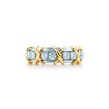 18K Celestial T Schlumberger Eighteen Stone Ring