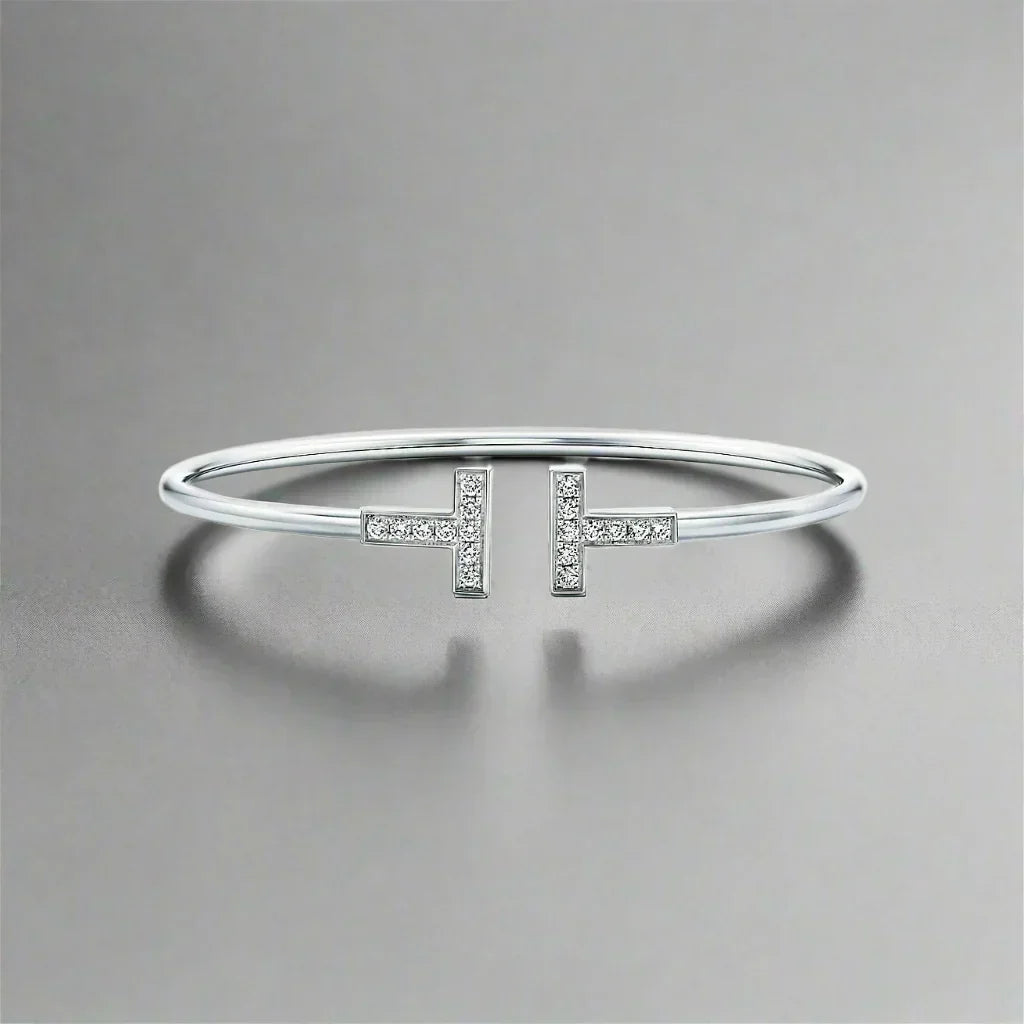 18K Celestial T Diamond Wire Bracelet