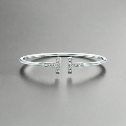 18K Celestial T Diamond Wire Bracelet