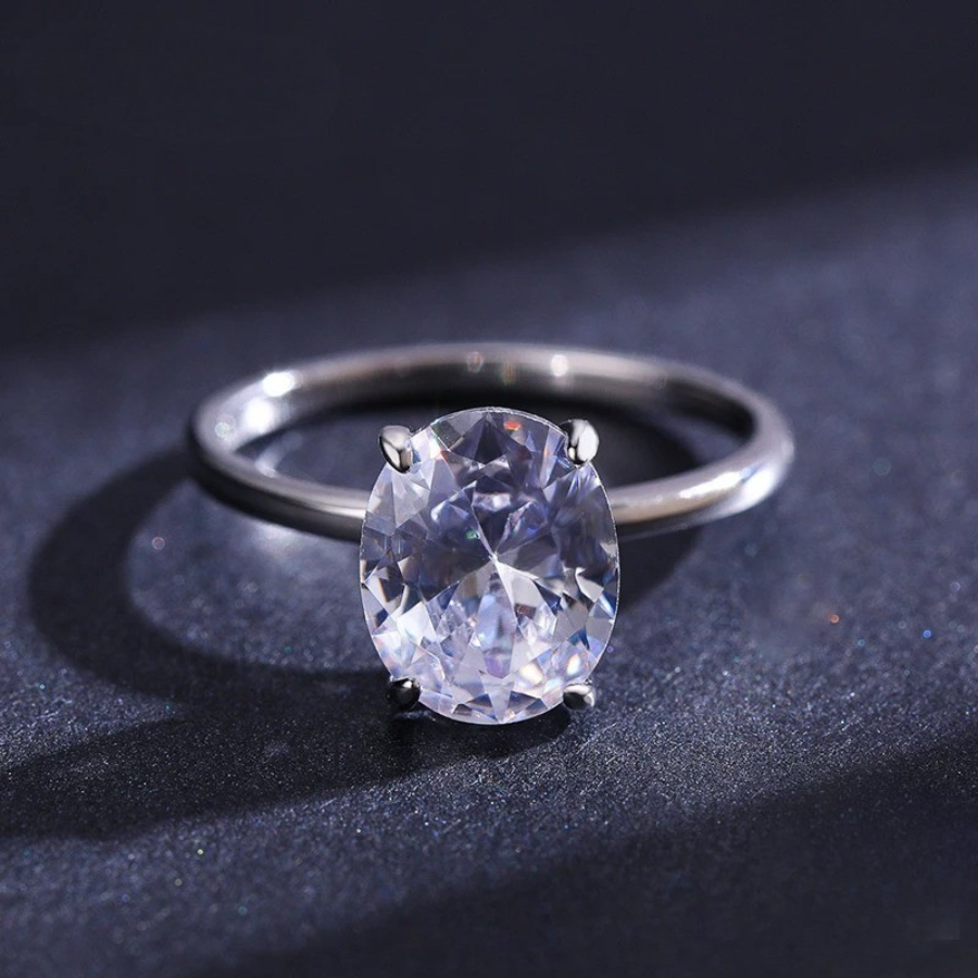 Luxury Oval Cut CZ Ring – 925 Sterling Silver