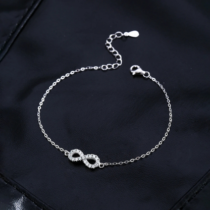 Elegant D Color Moissanite Infinity Bracelet – 925 Sterling Silver