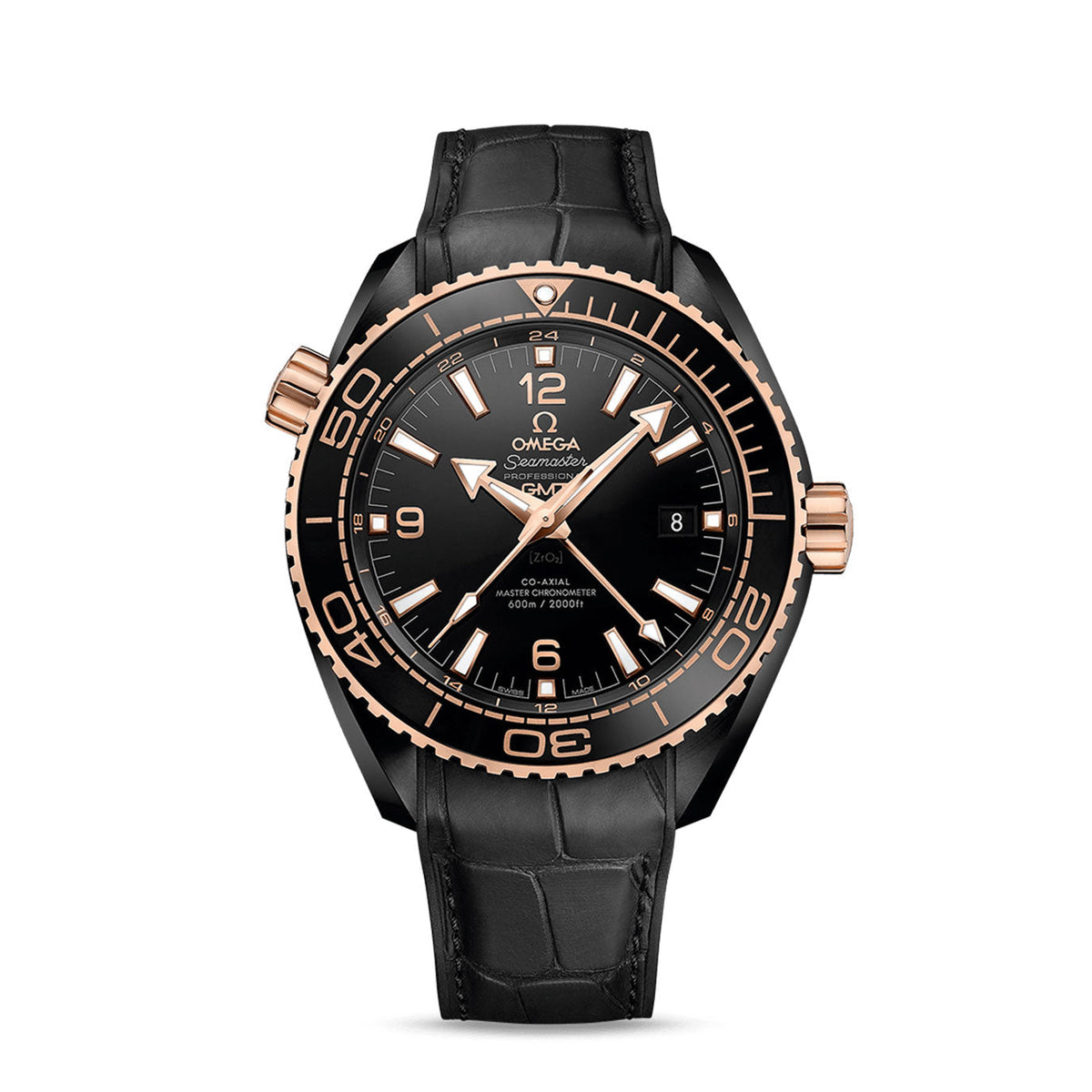 wrist watch Seamaster PLANET OCEAN 600M CO‑AXIAL MASTER CHRONOMETER GMT Ref# 215.63.46.22.01.001 watch
