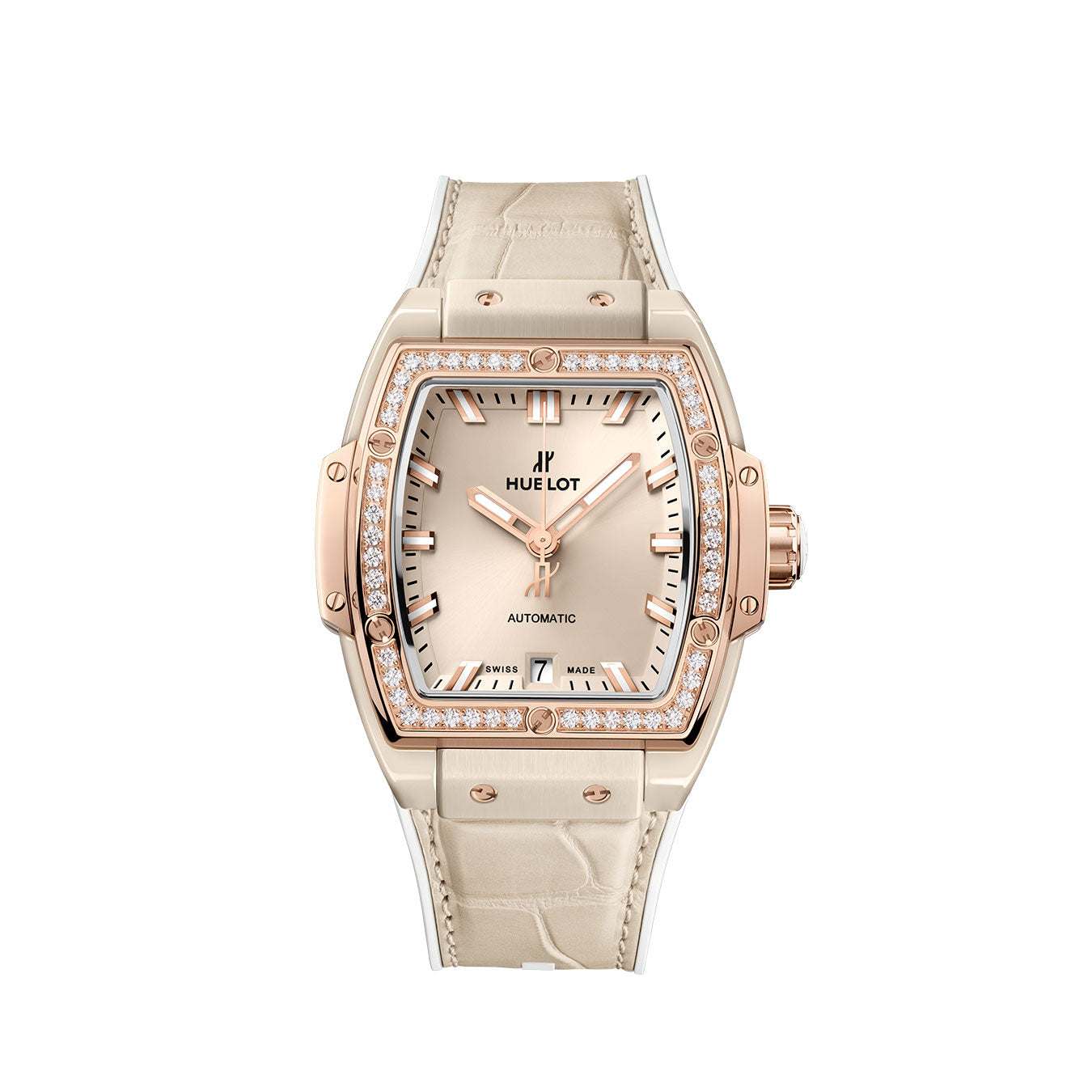 Luxury Watch Spirit of Big Bang BEIGE CERAMIC KING GOLD DIAMONDS watch