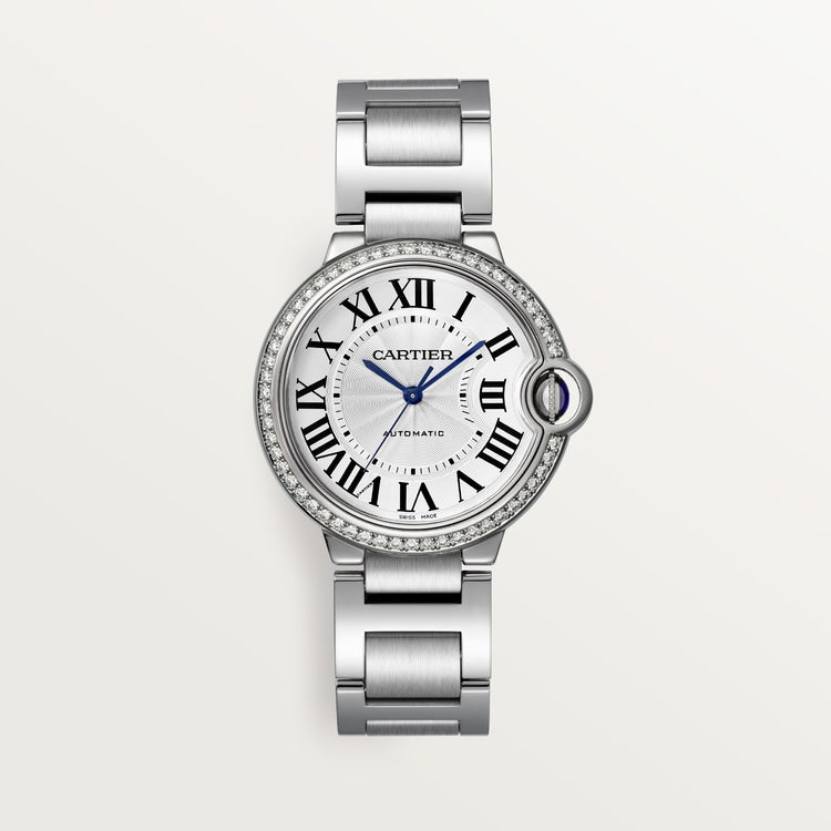Unworn wrist watch Ballon Bleu de wrist watch, Stainless Steel and Diamonds, 36mm, Ref# W4BB0024, box and papers watch