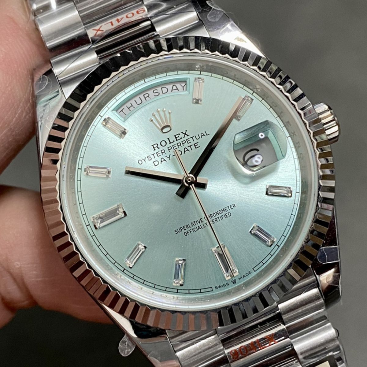 Regency Weekday 40 mm Weekday Fluted Bezel Ice blue Dial 228236 1650