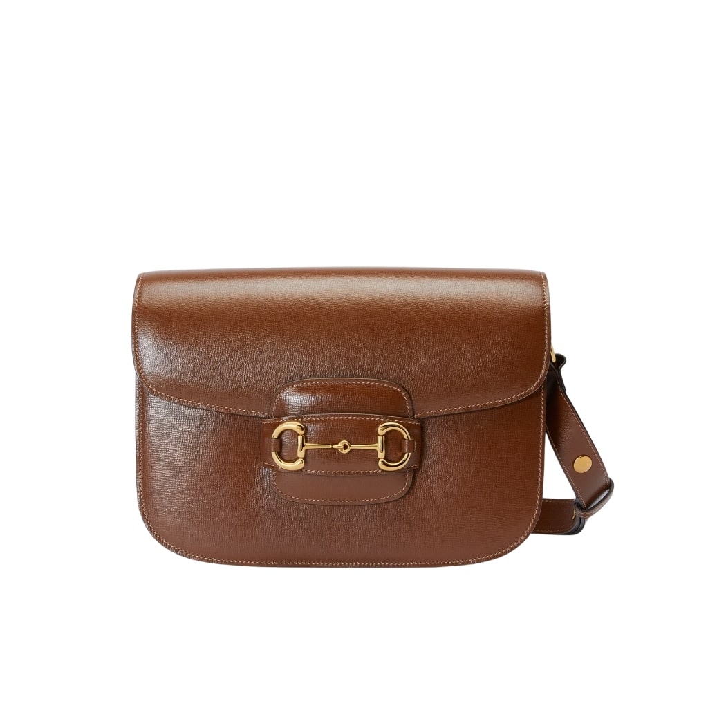 Horsebit 1955 Medium Leather Shoulder Bag Brown 25Cm 602204 1DB0G 2361 Horsebit 1955 Bag