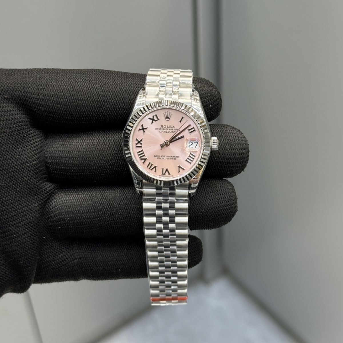 [Super Clone] Regency Classic Date 31 mm Five-Link Fluted Bezel Pink Dial 278274 8801