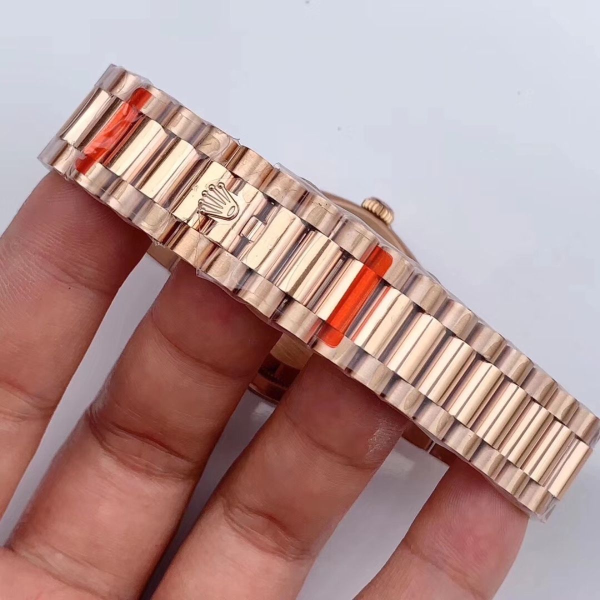 [Super Clone] Regency Weekday 36 mm Weekday Fluted Bezel Brown ombre set with diamonds Dial 128235 4803