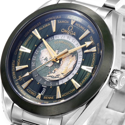 Celestial Aqua Sport Worldtimer 150M 43mm Steel On Steel Grey Dial 7764
