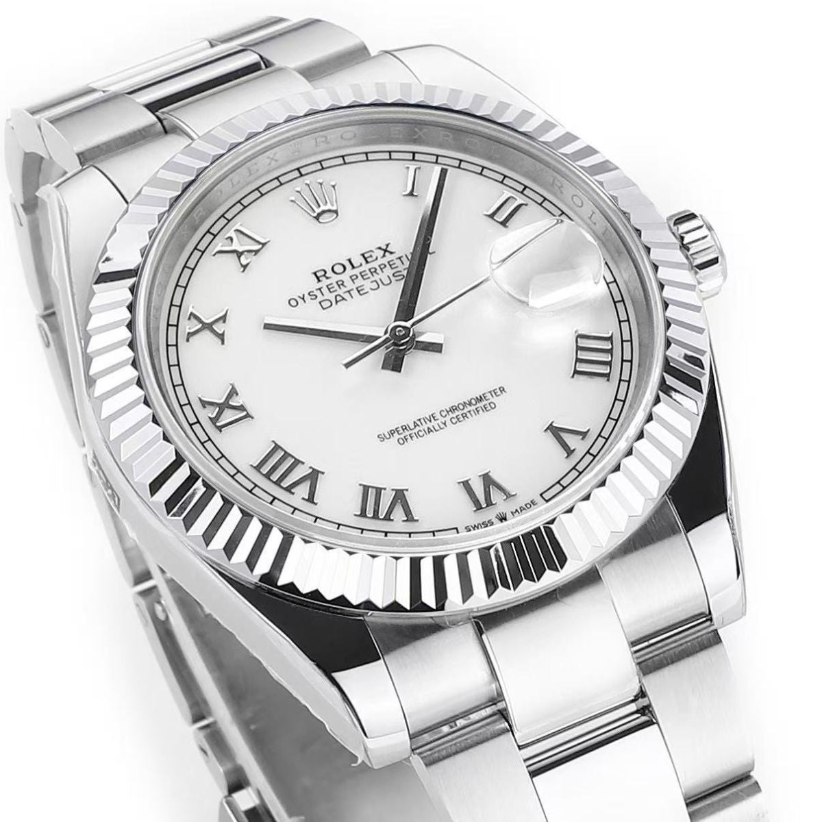 [Super Clone] Regency Classic Date 36 mm Timeless Fluted Bezel White Dial 126234 4185