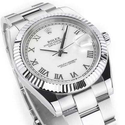 [Super Clone] Regency Classic Date 36 mm Timeless Fluted Bezel White Dial 126234 4185