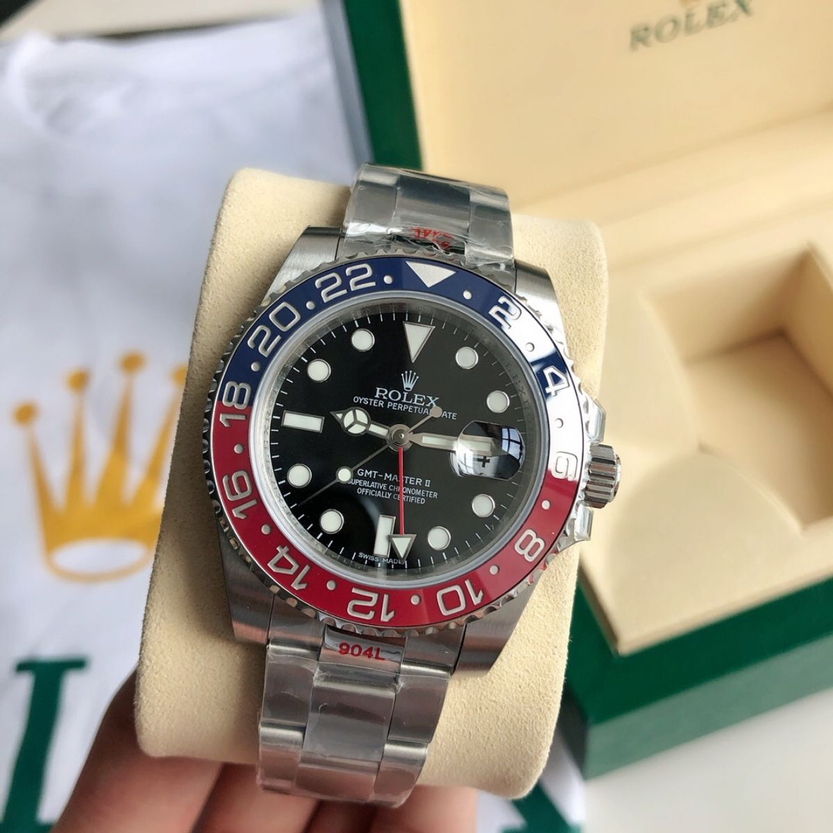 [Super Clone] Regency Traveller Traveller 40 mm Timeless Red and blue Bezel Black Dial 126710BLRO 7840