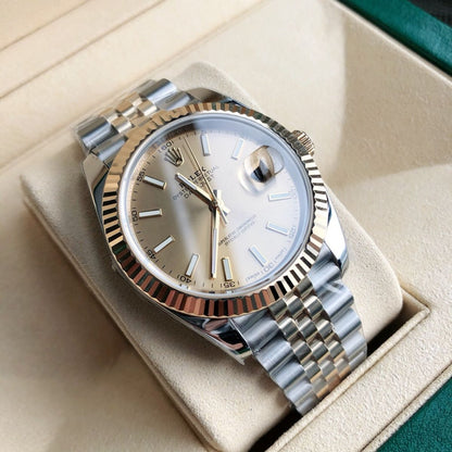 Regency Classic Date 41 mm Five-Link Fluted Bezel Champagne colour Dial 126333 3726