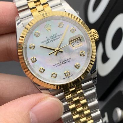 [Super Clone] Regency Classic Date 36 mm Five-Link Fluted Bezel White mother of pearl Dial 126233 1109