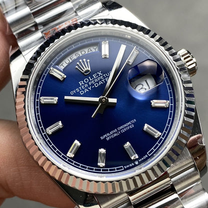 Regency Weekday 36 mm Weekday Fluted Bezel Bright blue Dial 128239 9755