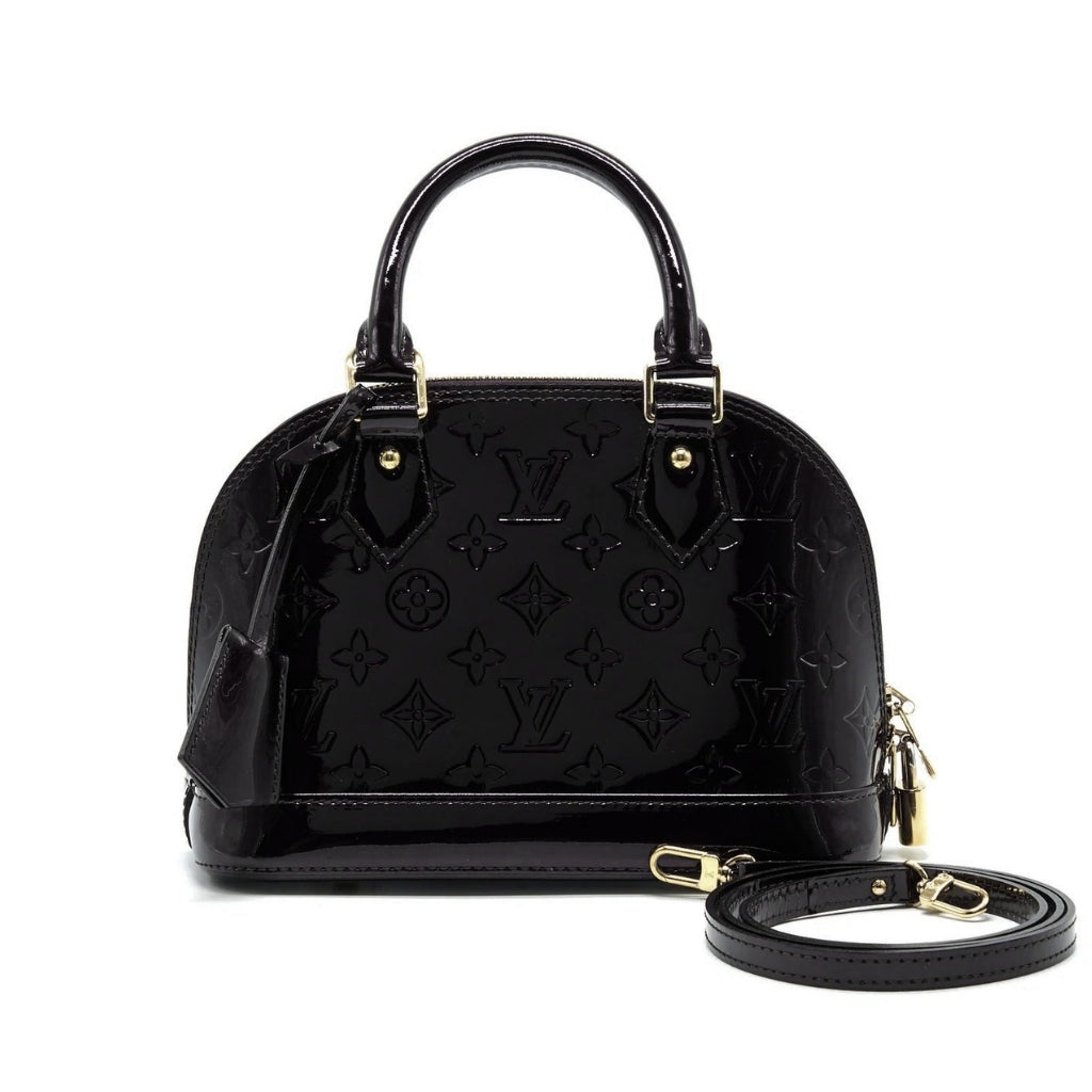 Alma BB Monogram Vernis Handle Bag Black 23cm ALMA Bag