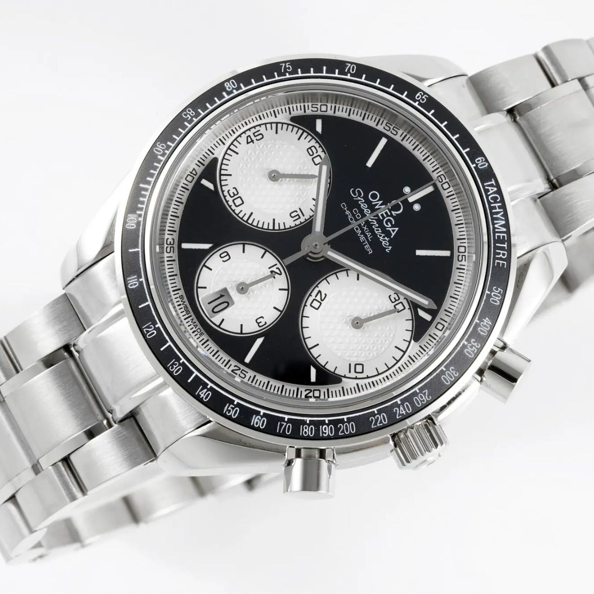 Celestial Racing Chronograph 40mm Steel On Steel Black Silver Dial 8424