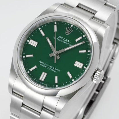 Regency Timeless Perpetual 36 mm Timeless Trapeze Bezel Green Dial 126000 6184