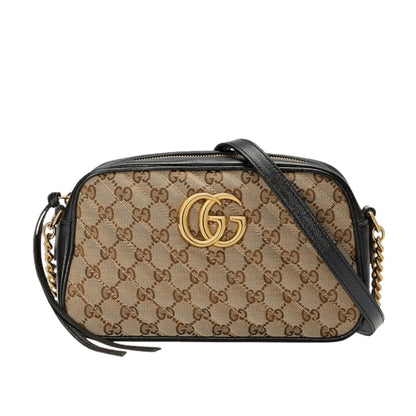 GG Marmont Small GG Supreme Canvas Shoulder Bag Beige Ebony 24Cm 447632 HVKEG 9772 MARMONT Bag