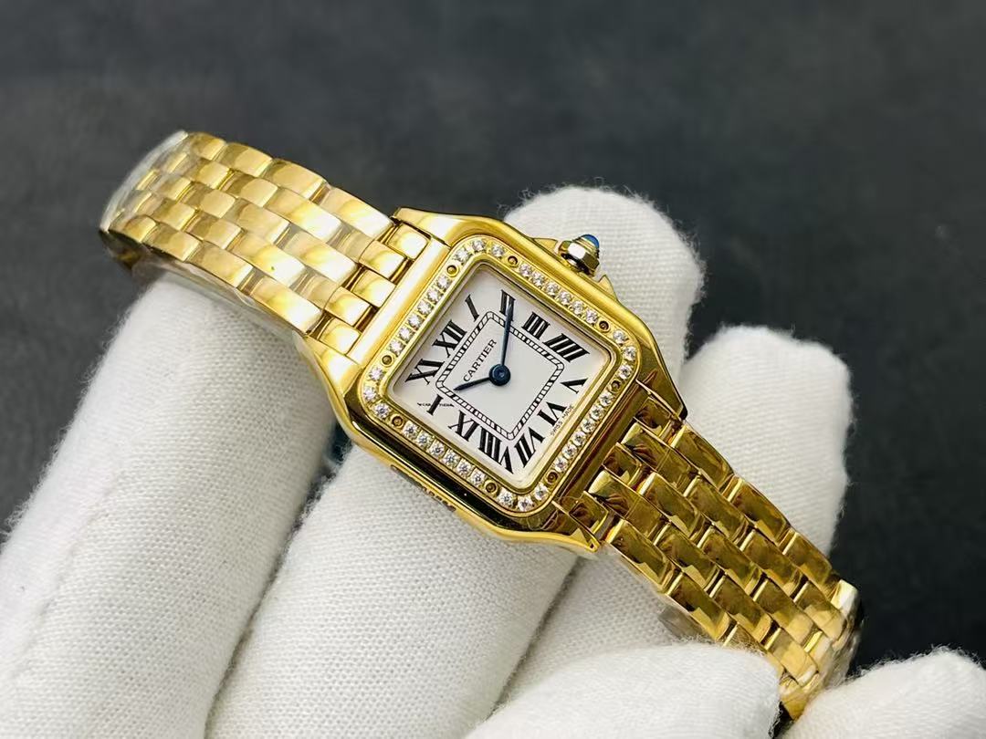 Unworn wrist watch Panthère de wrist watch, Stainless Steel, 18k Rose Gold and Diamonds, 22mm x 30mm, Ref# W3PN0019, box and papers