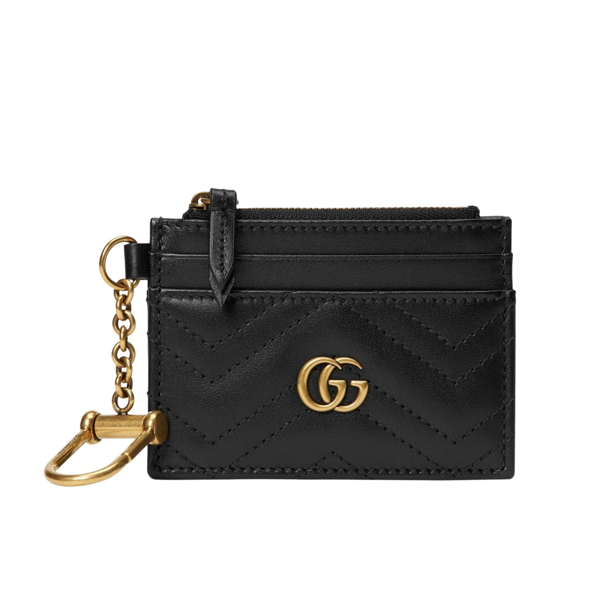 GG Marmont Matelassé Leather Keychain Wallet Black 10cm MARMONT Bag