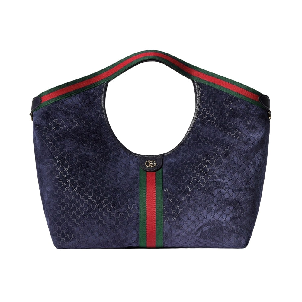 Giglio Large Suede Tote Bag Dark Blue 60Cm 853971 Caabv 4541 Giglio Bag
