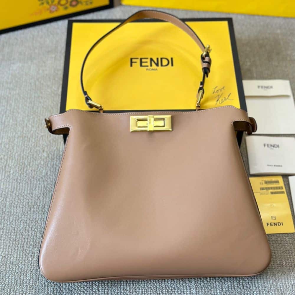 Peekaboo Medium Soft Leather Shoulder Bag Dove Grey 33Cm 22 New Collection Bag Peekaboo Bag