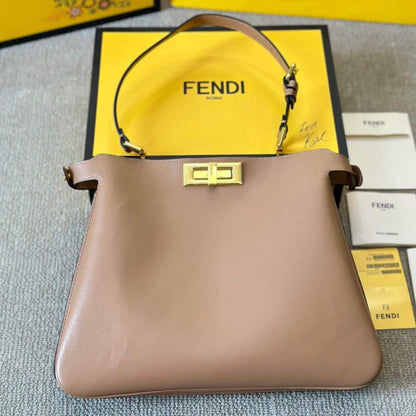 Peekaboo Medium Soft Leather Shoulder Bag Dove Grey 33Cm 22 New Collection Bag Peekaboo Bag