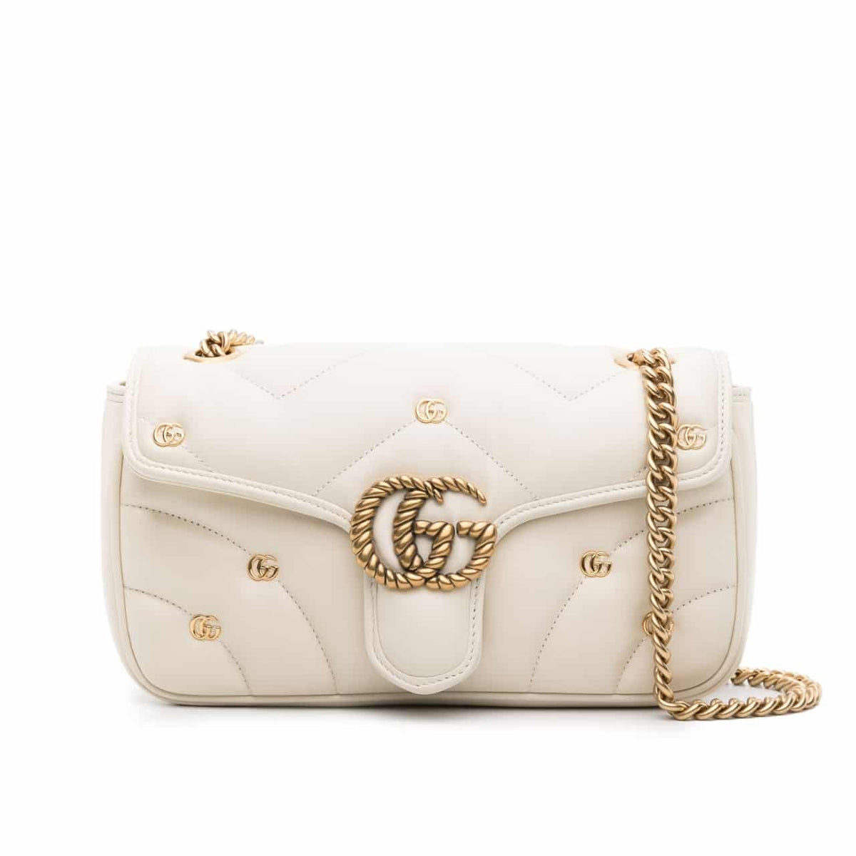 GG Marmont Medium Matelasse Leather Shoulder Bag White 26Cm 443497 Aacpg 9206 MARMONT Bag