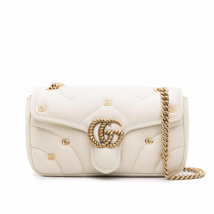 GG Marmont Medium Matelasse Leather Shoulder Bag White 26Cm 443497 Aacpg 9206 MARMONT Bag
