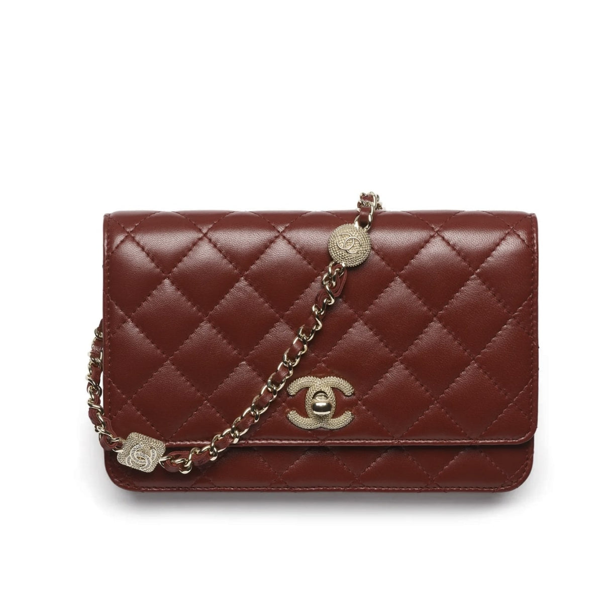 Classic Small Smooth Leather Wallet On Chain Dark Red 20cm AP4299 B18216 NZV44 Classic Bag