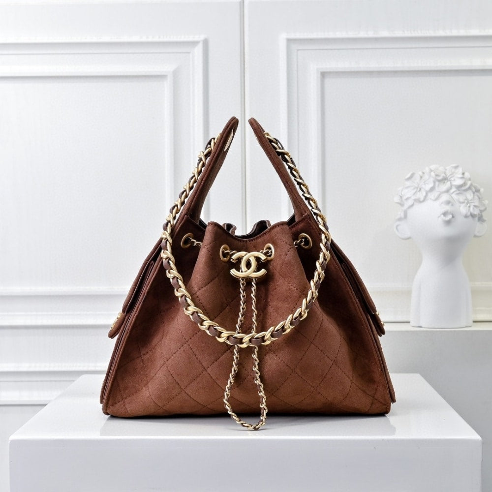 25 Small Suede Leather Handbags Brown 26cm AS5293 B18799 U3950 25 New Collection Bag