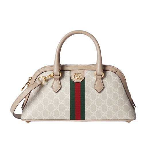 Ophidia Small GG Supreme Canvas Top Handle Bag Beige And White 30Cm OPHIDIA Bag
