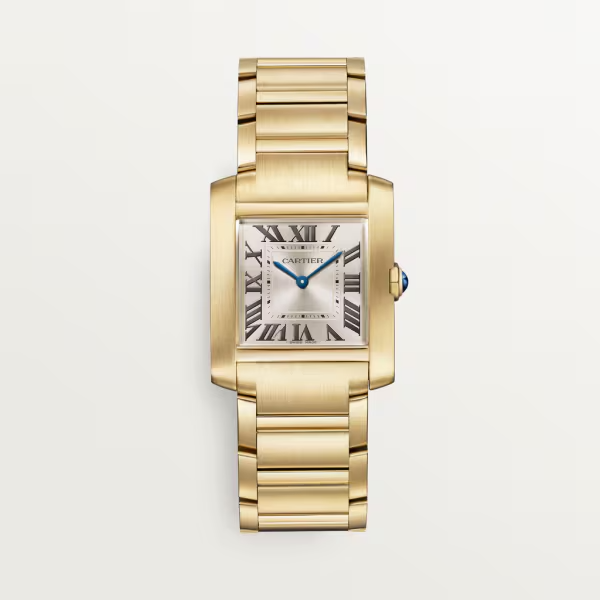 Unworn wrist watch Tank Francaise, 18k Yellow Gold, 32mm x 27mm, Ref# WGTA0113, box and papers watch