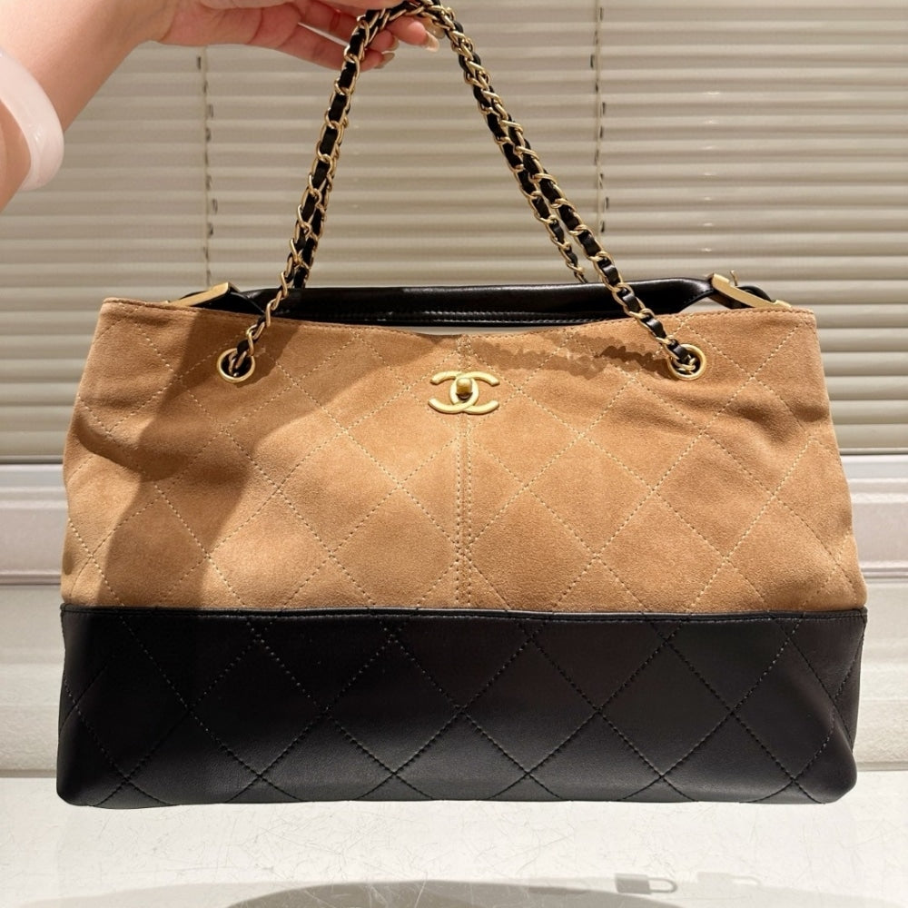 25A Large Suede Tote Bags Beige Black 36cm AS5657 B20827 U1536 22 New Collection Bag Shopping Bag