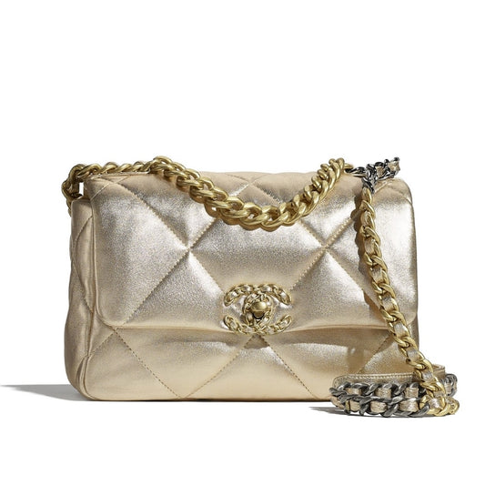 19 Medium Metallic Flap Bag Gold 26cm AS1160 B05457 NC293 22 New Collection Bag Flap Bag