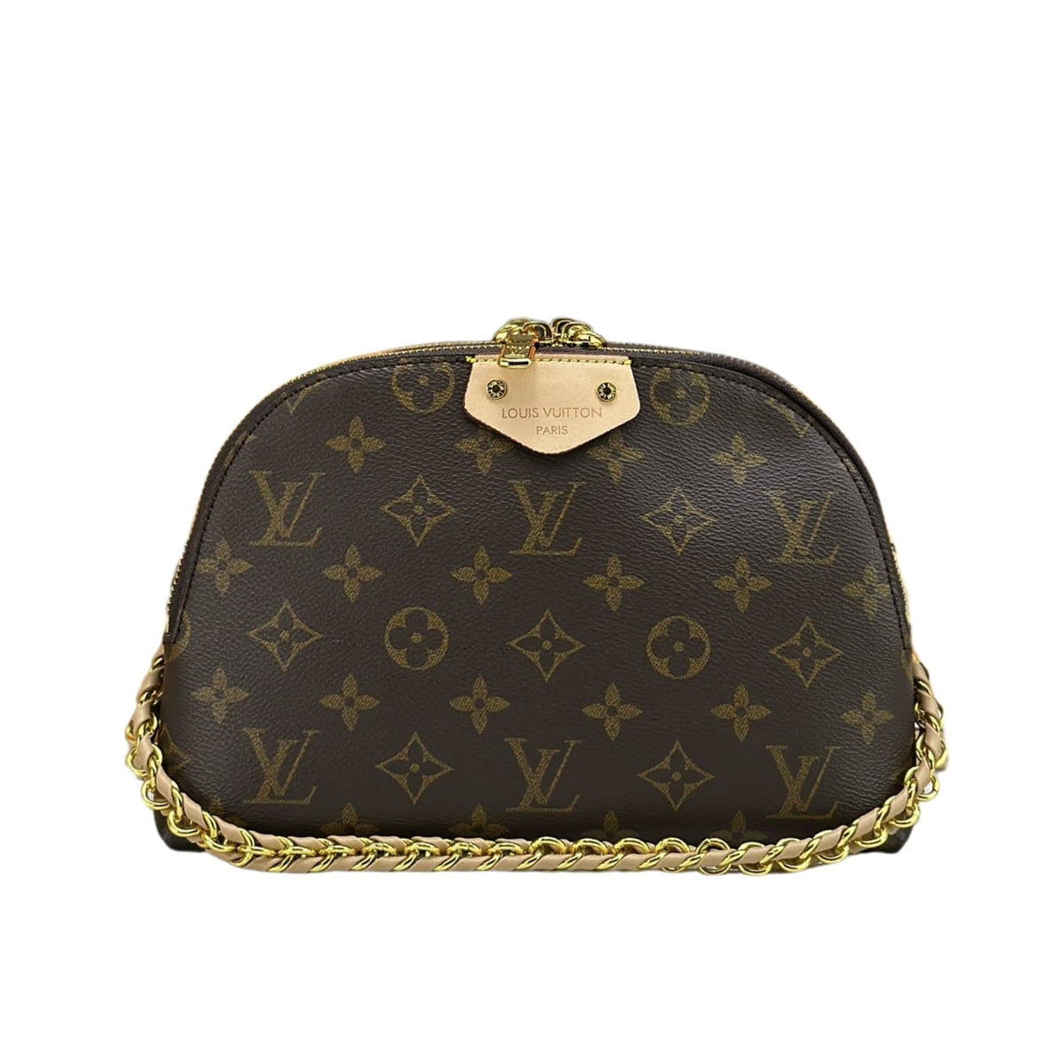 Be Alma Monogram Canvas Shoulder Bag Brown Beige 20Cm ALMA Bag