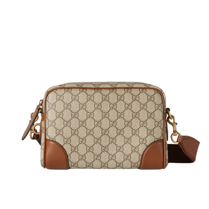 GG Emblem Small GG Supreme Canvas Crossbody Bag Beige And Brown 23Cm ‎821155 FAED3 9786 Emblem Bag