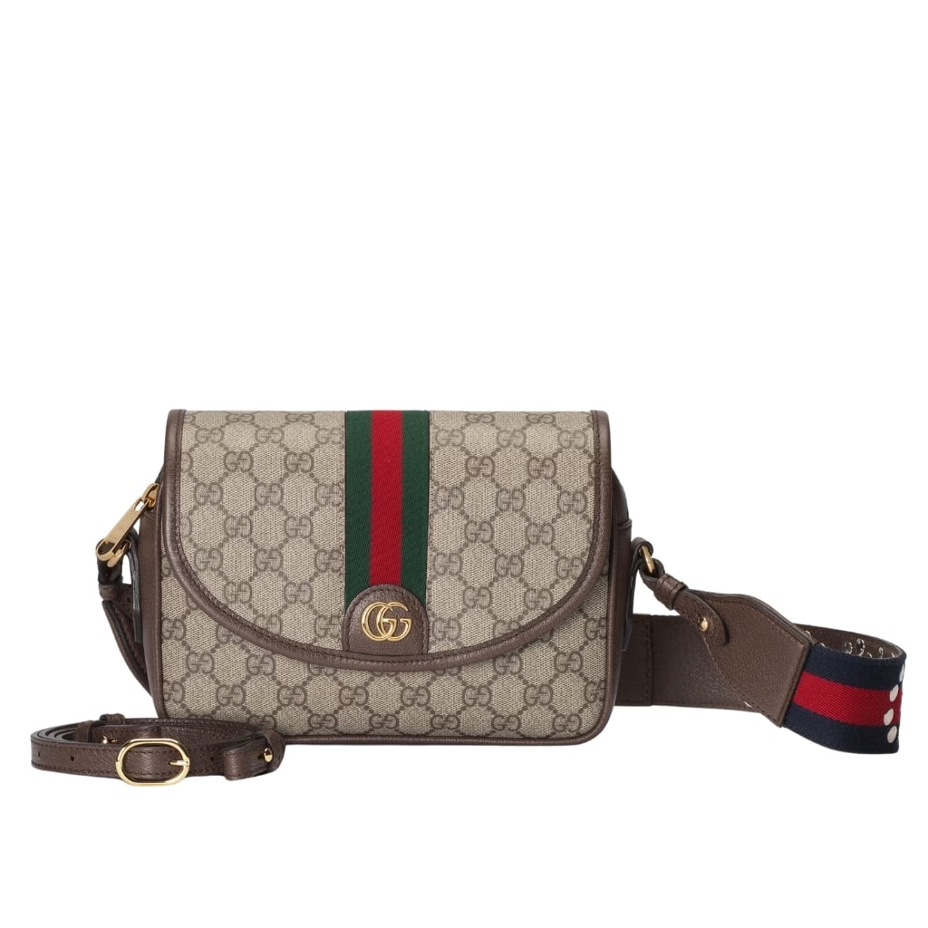 Ophidia Small GG Supreme Canvas Shoulder Bag Beige Brown 23cm 722117 FAAX3 9789 OPHIDIA Bag