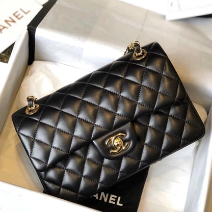 Classic 11.12 Medium Smooth Leather Flap Bag Black 25cm A01112 Y01295 94305 Classic Bag