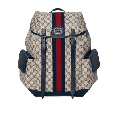Ophidia Medium GG Supreme Canvas Backpack Beige Blue 40cm 598140 HUHAN 4079 OPHIDIA Bag
