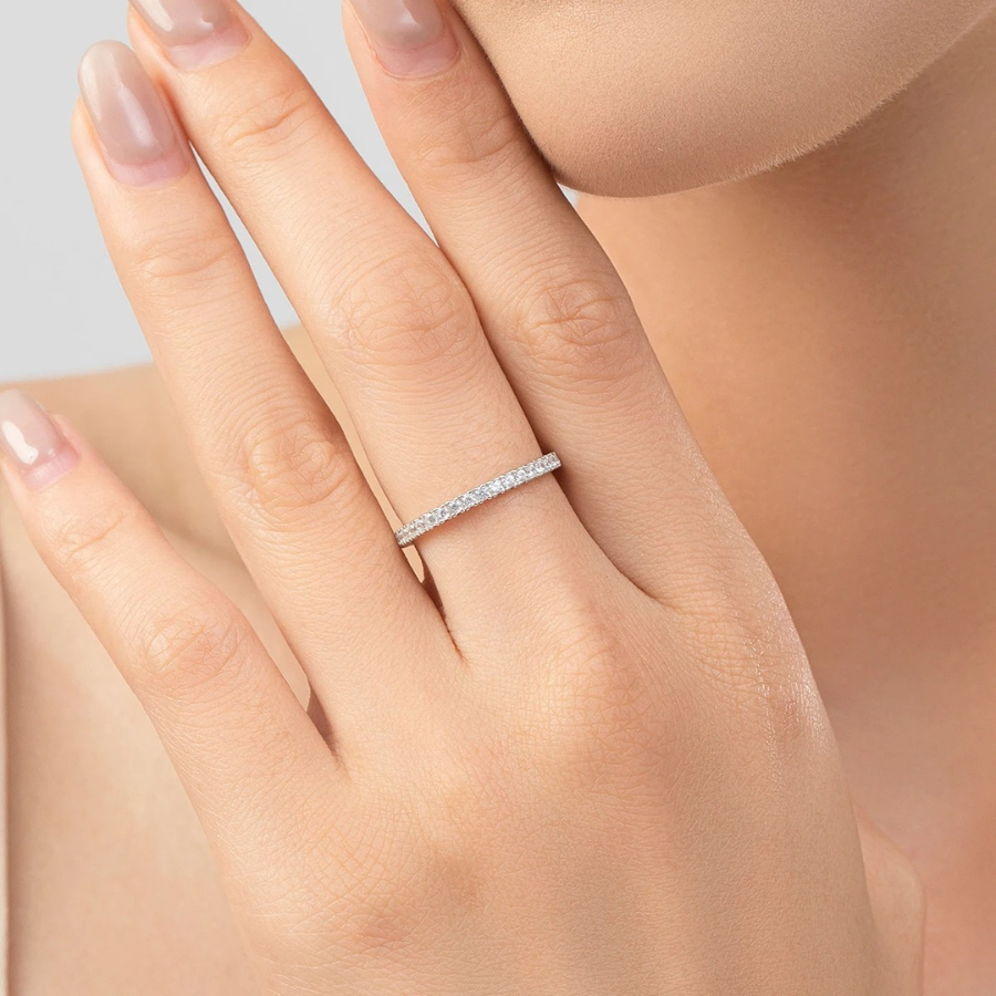 Elegant CZ Promise Ring – 925 Sterling Silver