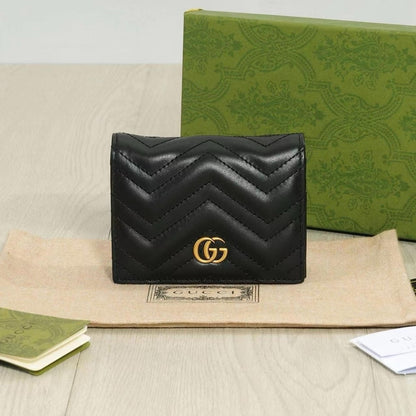 GG Marmont Leather Card Case Wallet Black 11cm 466492 Dtd1t 1000 MARMONT Bag